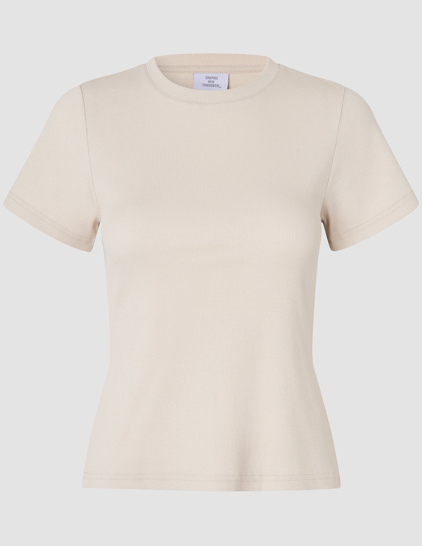Women Rib T-Shirt Sandy Beige